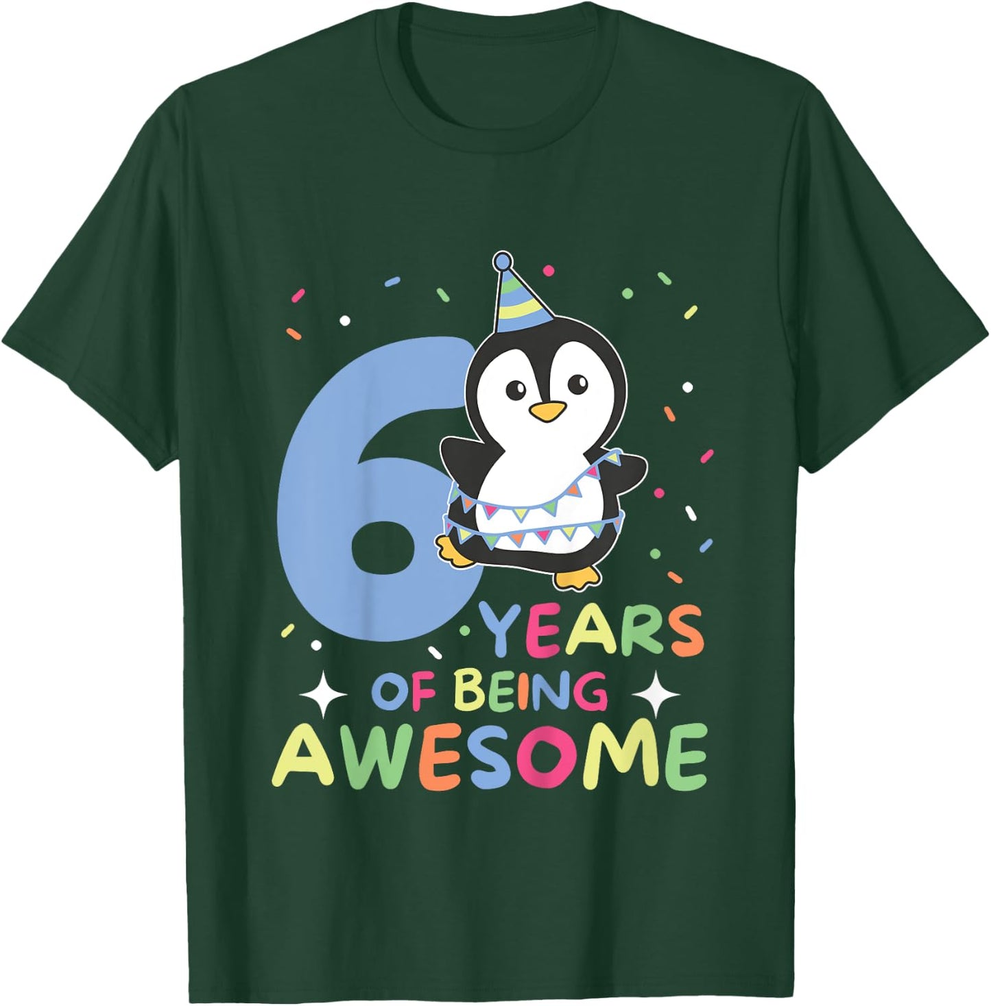 Penguin For The 6th Birthday For Children Six Years Old T-Shirt - T-Shirt | Forest