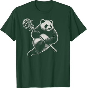 Awesome Panda Lacrosse Lax Dude T-Shirt - T-Shirt | Forest