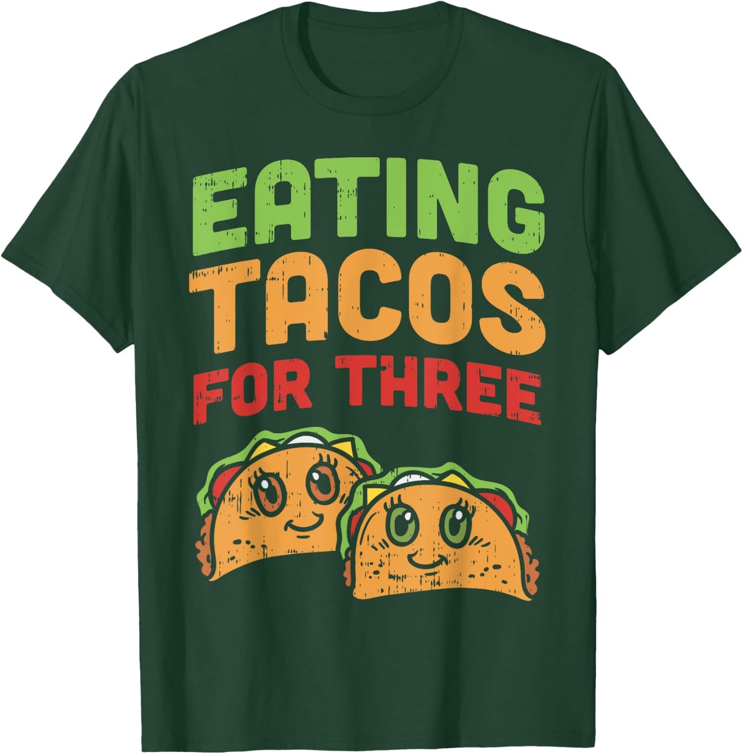 Eating Tacos For Three Pregnancy Twins Cinco De Mayo Baby T-Shirt - T-Shirt | Forest