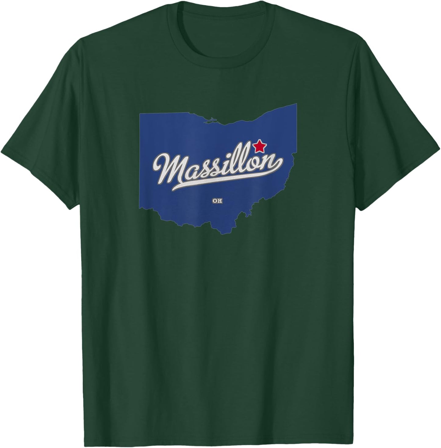 Massillon Ohio OH Map T-Shirt - T-Shirt | Forest