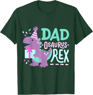 Dinosaur Birthday Dad Osaurus T Rex Family Matching Party T-Shirt - T-Shirt | Forest