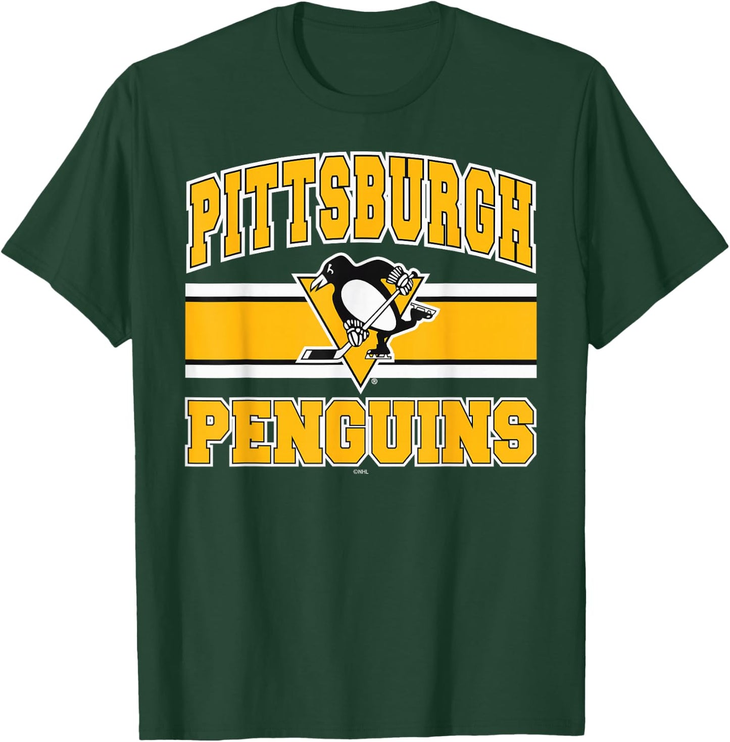 Pittsburgh Penguins Stripe Dark Heather Officially Licensed T-Shirt - T-Shirt | Forest