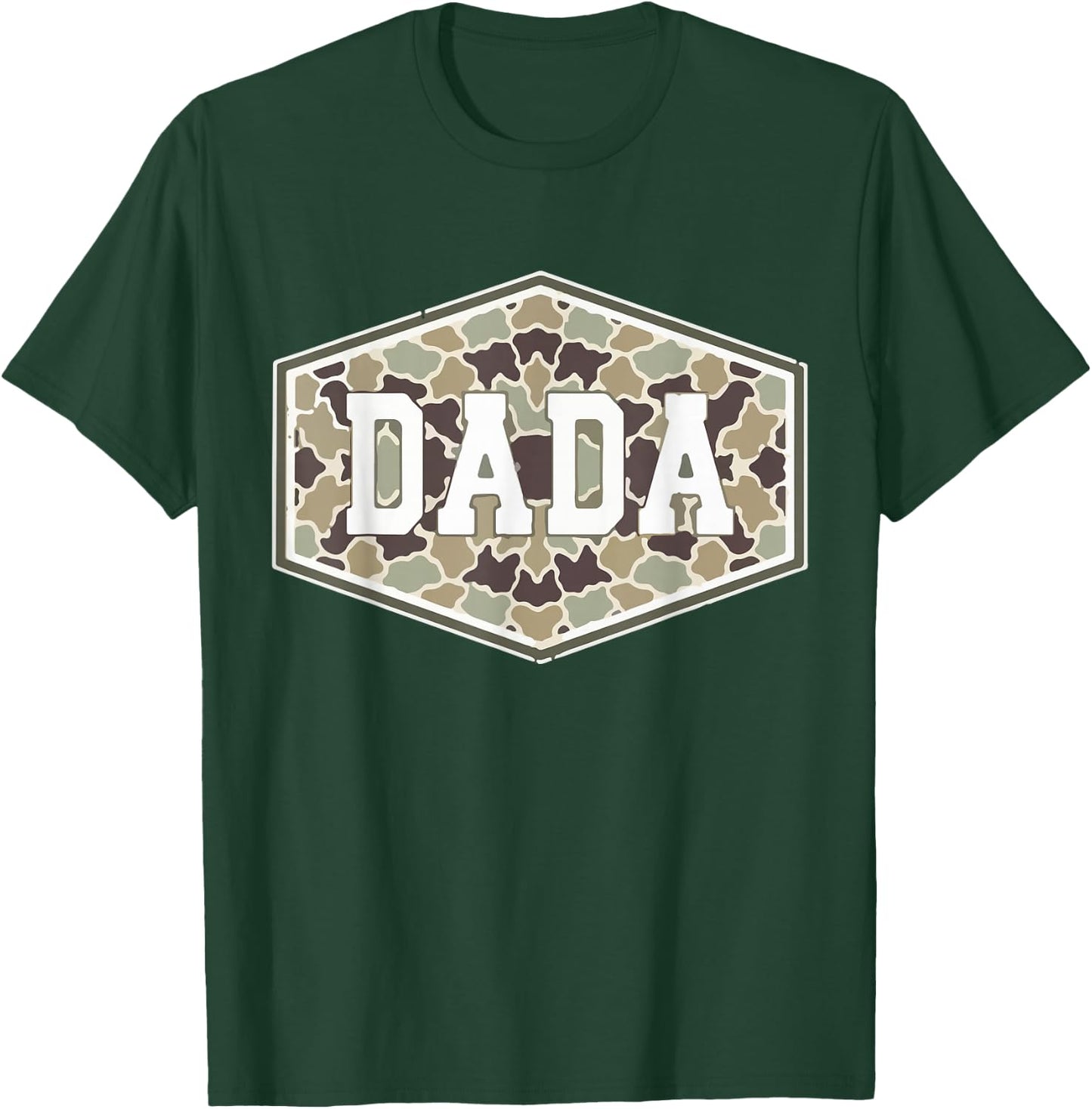Vintage Camouflage Dada Fatherhood Camo Family Fathers Day T-Shirt - T-Shirt | Forest