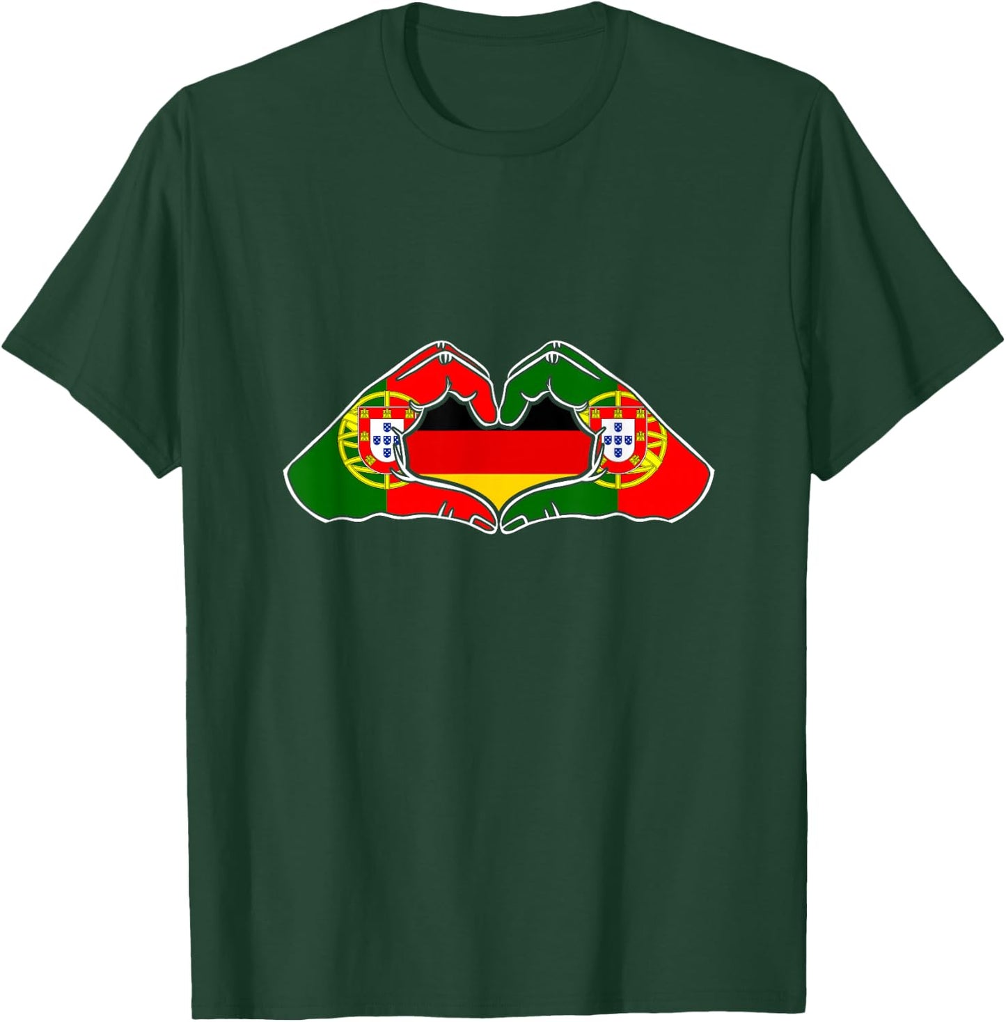 Portugal und Deutschland. Herz Hand Freundschaft! T-Shirt - T-Shirt | Forest