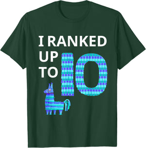 I Ranked Up to 10 Birthday Video Game Llama Piñata Birthday T-Shirt - T-Shirt | Forest