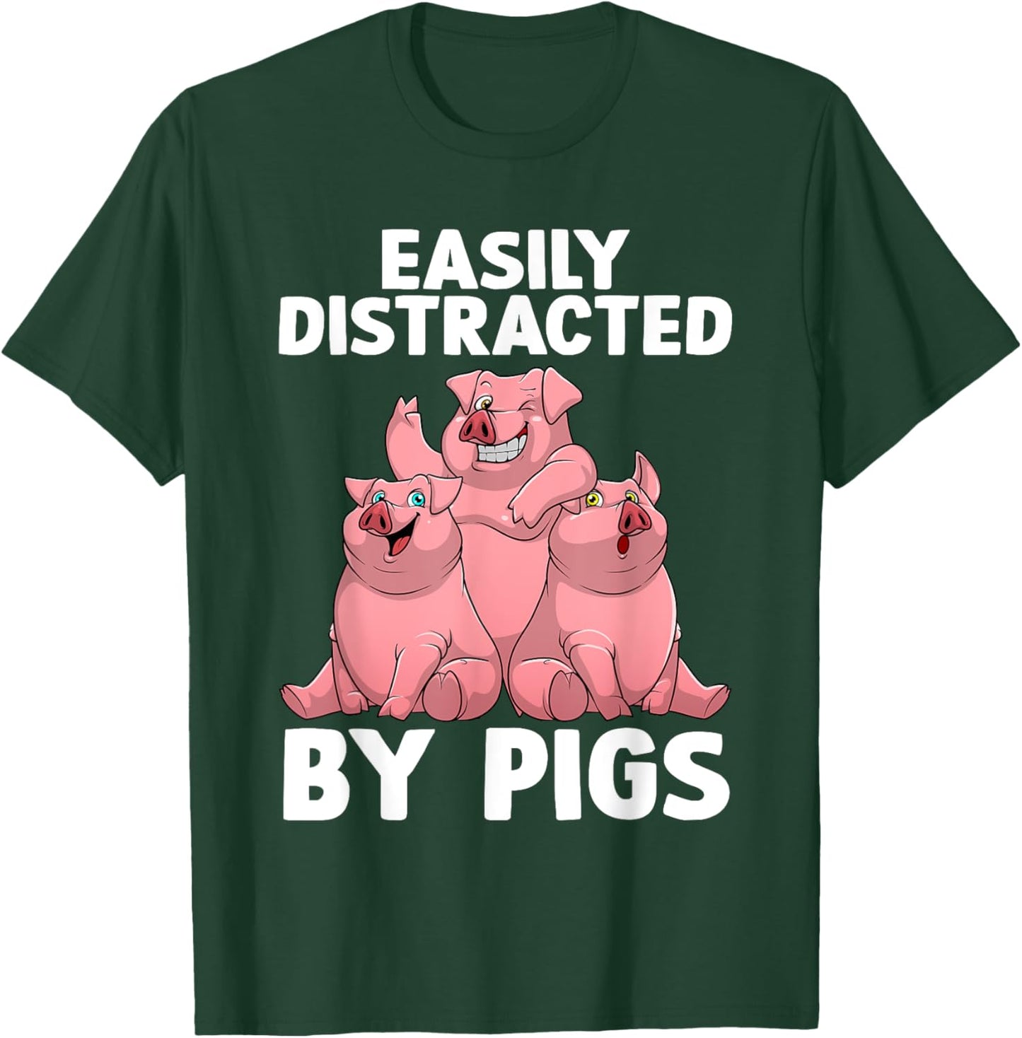 Funny Pig Design Women Kids Farm Animal Pig Lovers T-Shirt - T-Shirt | Forest