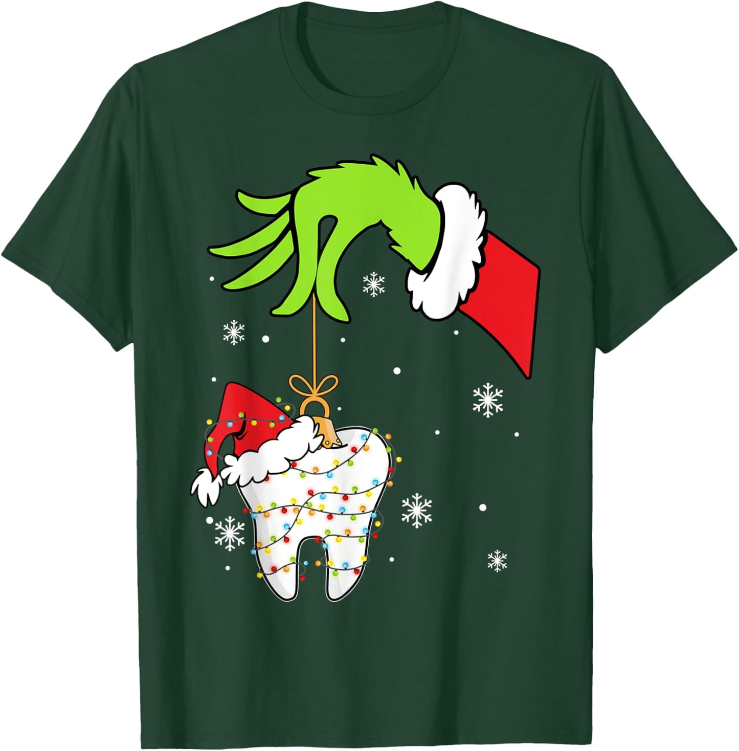 Christmas To-oth Dentist Dental Assistant Teeth Pajamas Xmas T-Shirt - T-Shirt | Forest