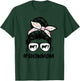 Cattle Show Mom Messy Bun Hair Cow Show Mom T-Shirt - T-Shirt | Forest