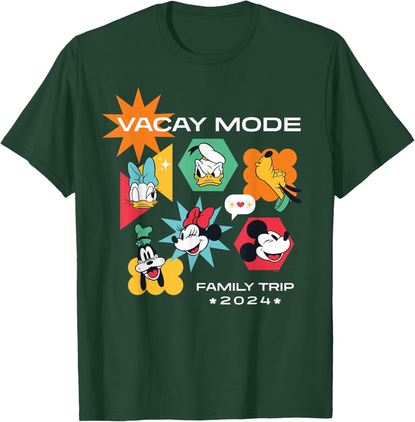 Disney Mickey & Friends Vacay Mode Family Trip Vacation 2024 T-Shirt - T-Shirt | Forest
