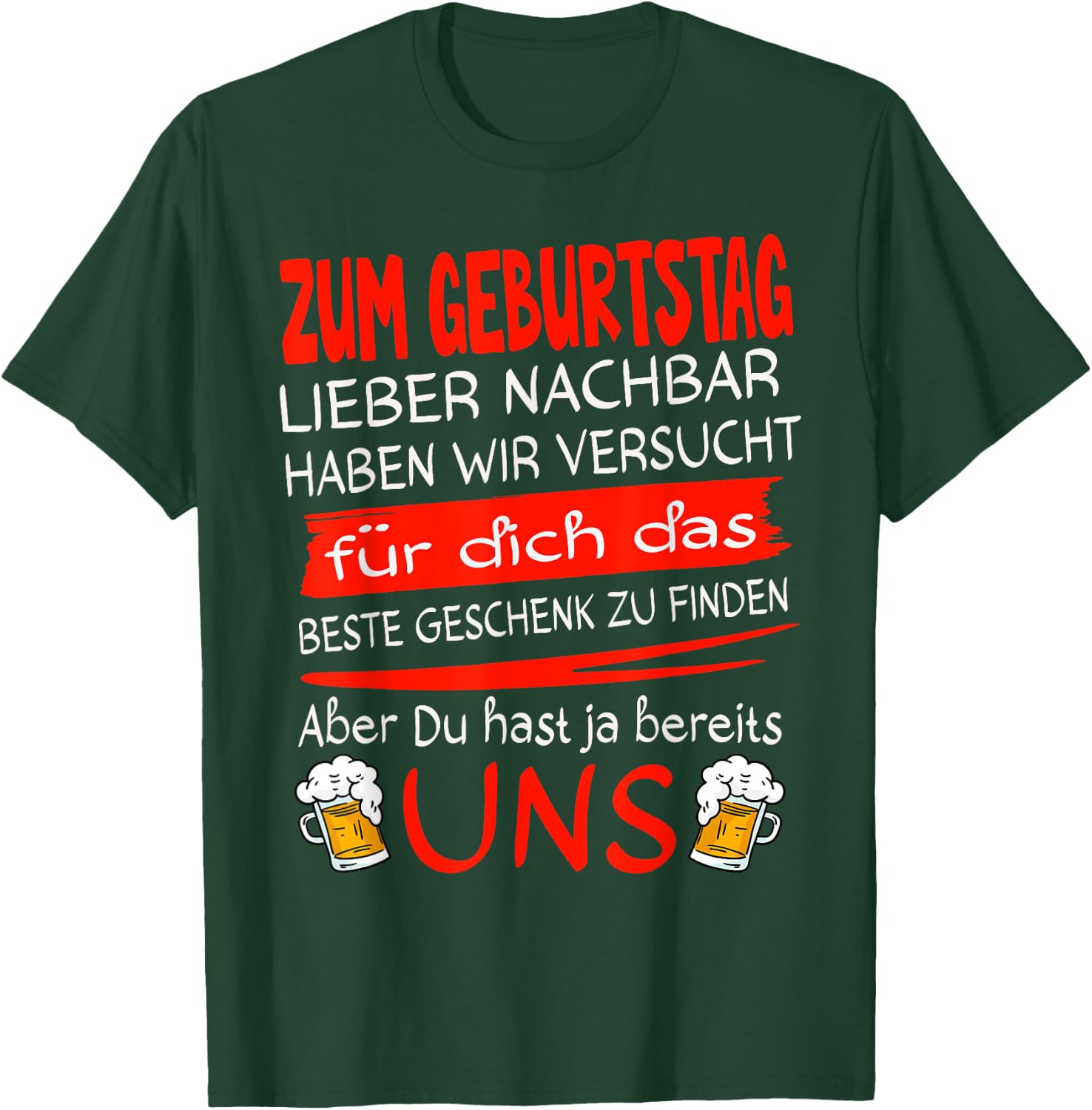 Nachbar Geschenk lustig & Prost auf die Nachbarn Birthday Dear Neighbour , Men, Boys, , Short Sleeve, , Black, S, EU 38/40 T-Shirt - T-Shirt | Forest
