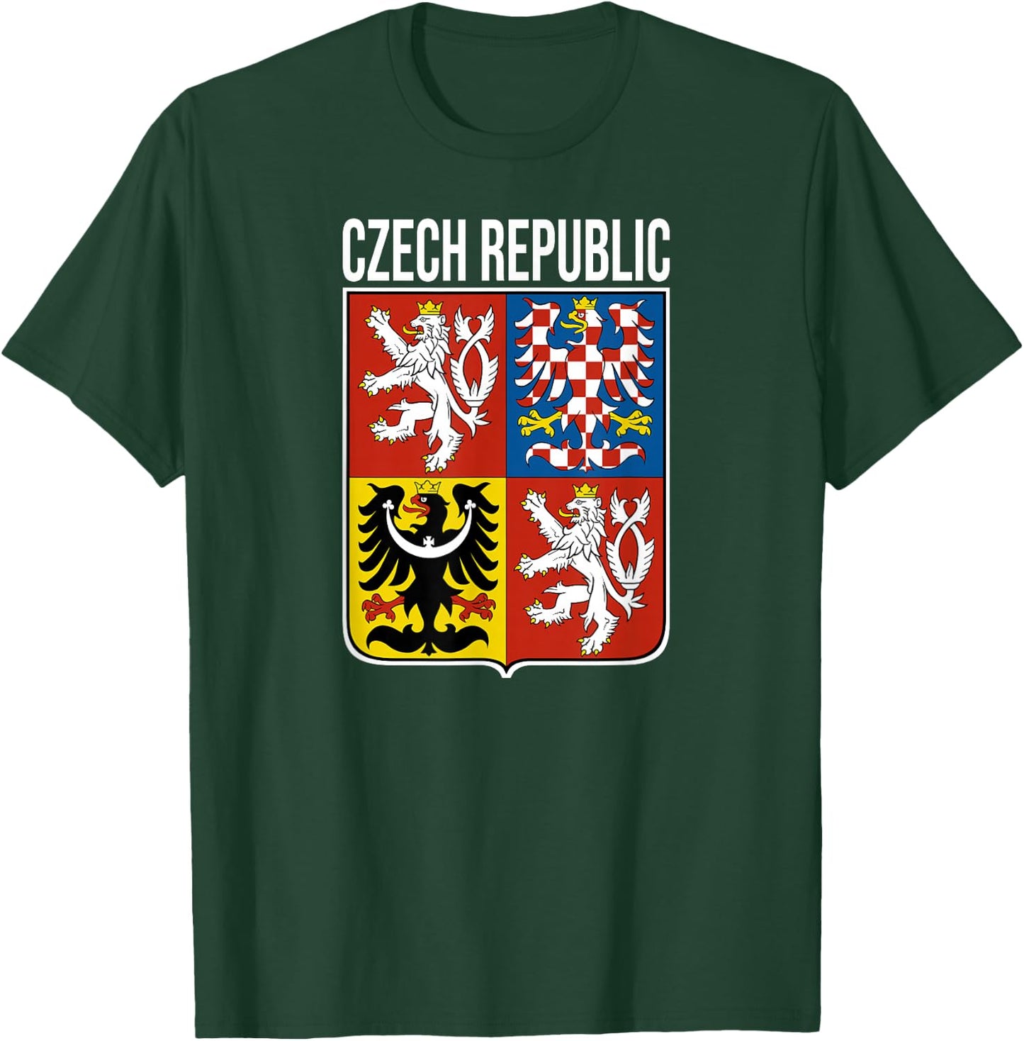 Flag Symbol of the Czech Republic , Black, S T-Shirt - T-Shirt | Forest