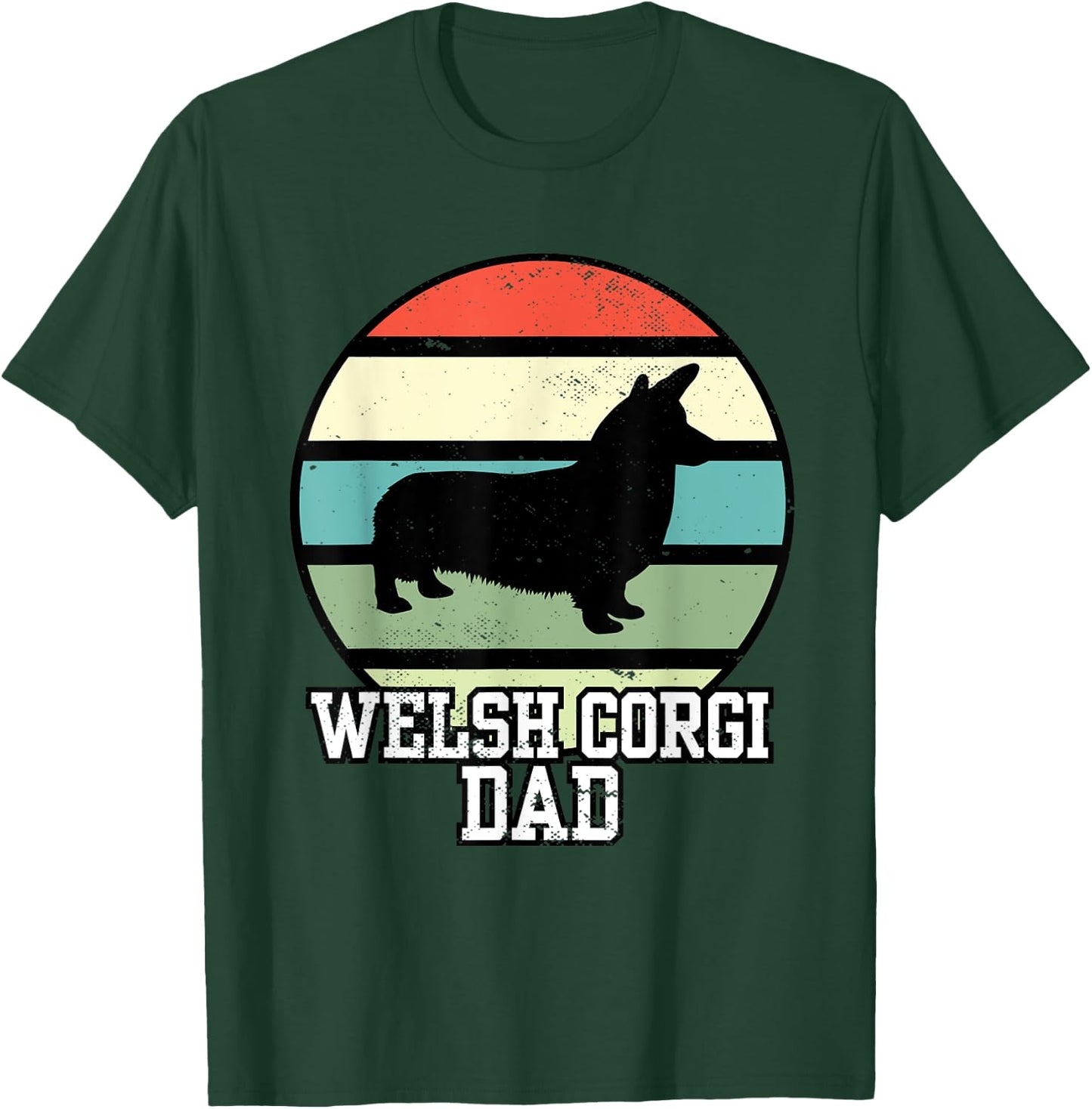 Welsh Corgi Dad I Retro Corgi Dad T-Shirt - T-Shirt | Forest