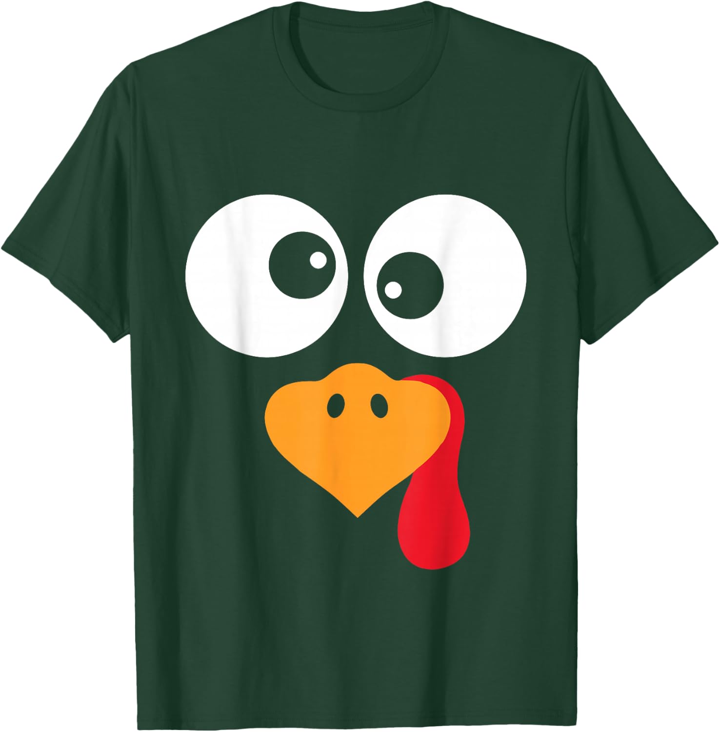 Thanksgiving Funny Turkey Face Costume Outfit Boys Kids T-Shirt - T-Shirt | Forest