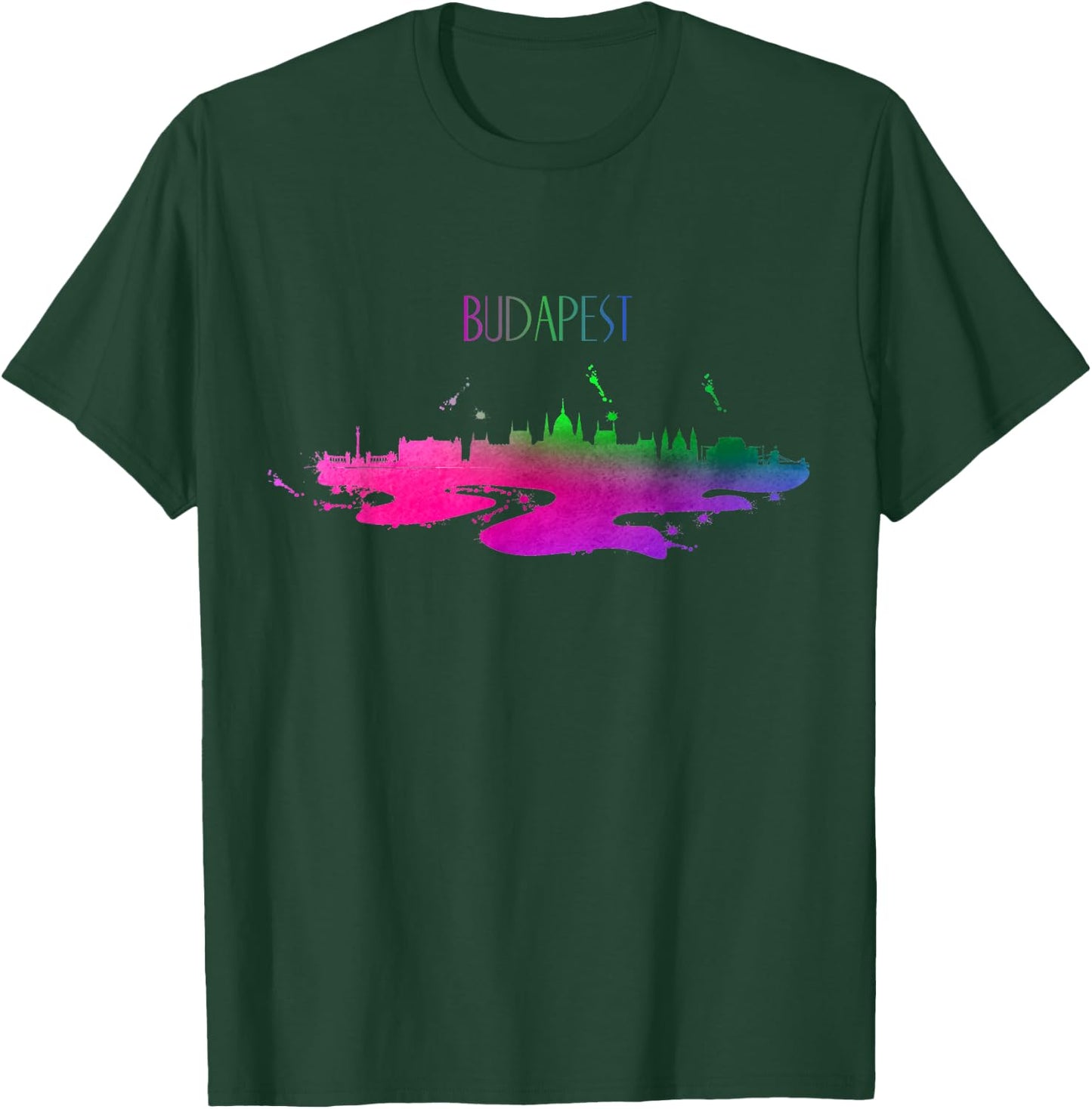 Budapest Skyline Watercolor Souvenir Hungary T-Shirt - T-Shirt | Forest