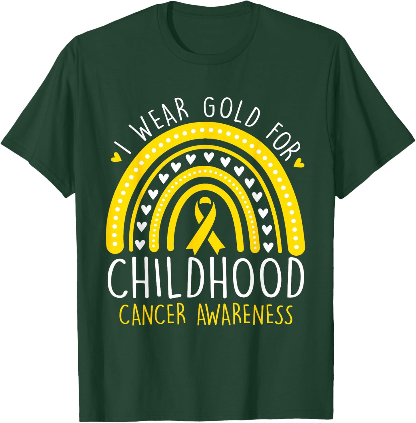 I Wear Gold For Childhood Cancer Awareness Women Girls T-Shirt - T-Shirt | Forest