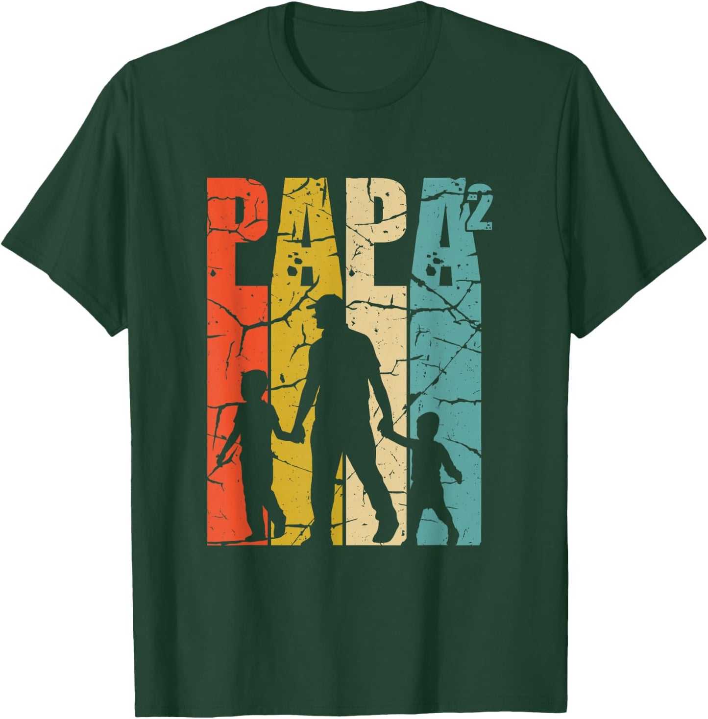 Men's with German Text "Papa 2 Söhne Dad hoch 2 zweifach Vater ZwillingPAPa", black, s T-Shirt - T-Shirt | Forest