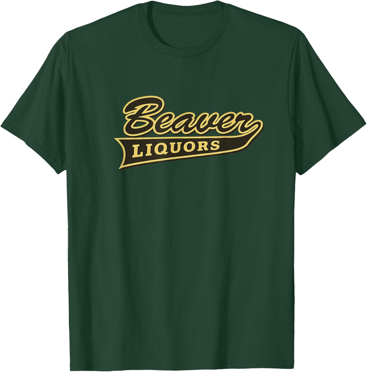 Funny Beaver Liquor Alcohol Drinking Logo T-Shirt - T-Shirt | Forest