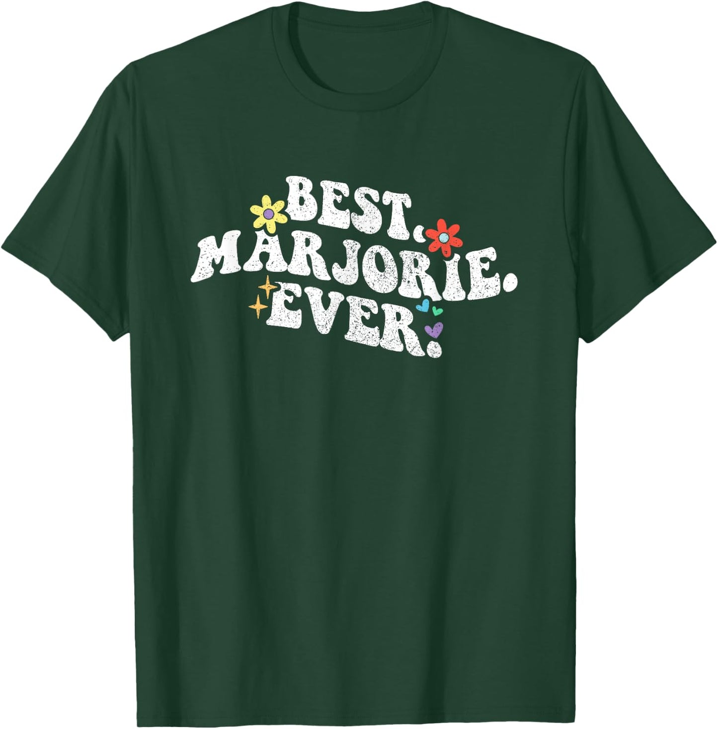 Retro Groovy Best Marjorie Ever Name Mother's Day Daughter T-Shirt - T-Shirt | Forest
