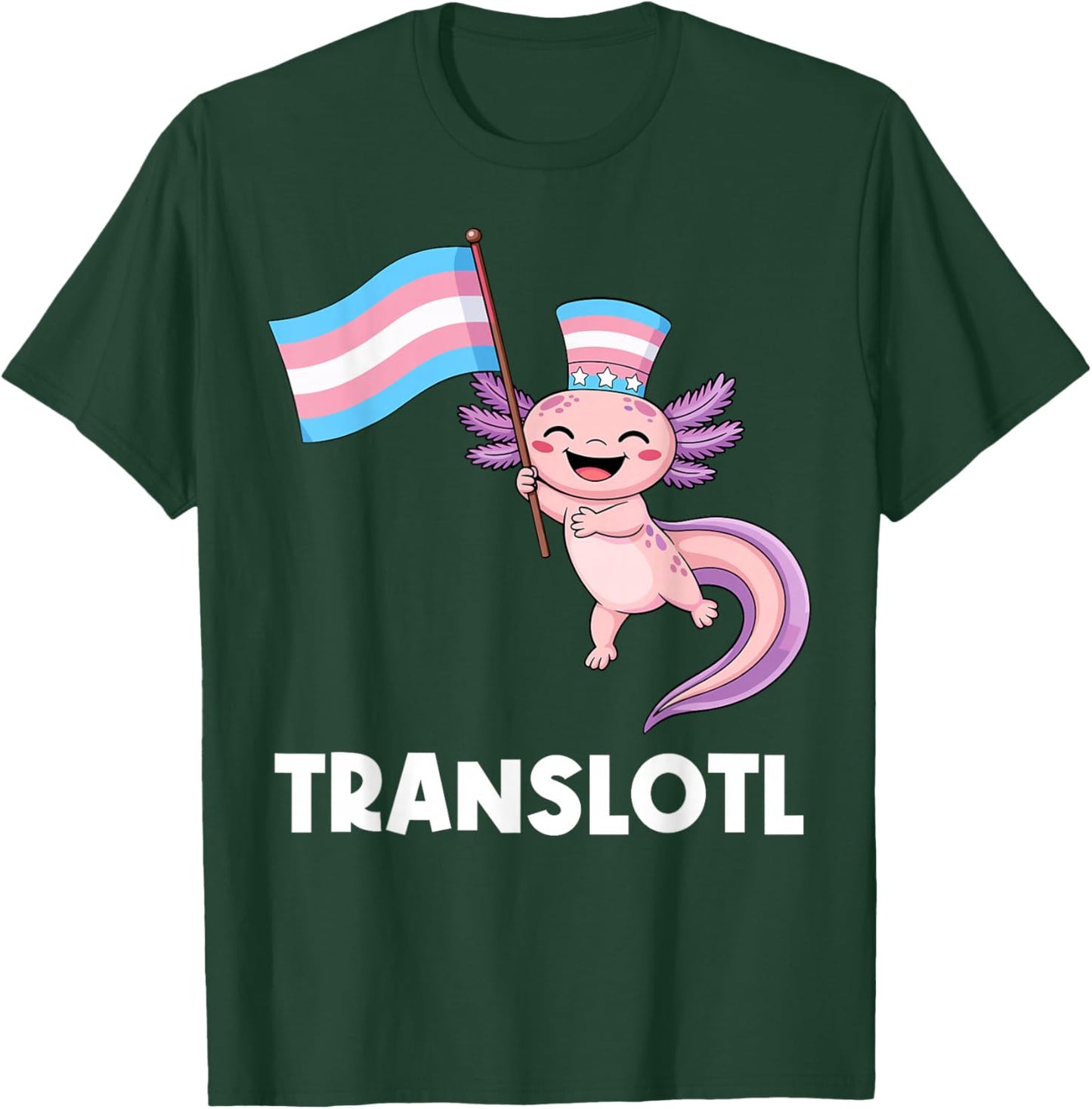 Trans Axolotl Wear Transgender Flag LGBT Pride Month T-Shirt - T-Shirt | Forest