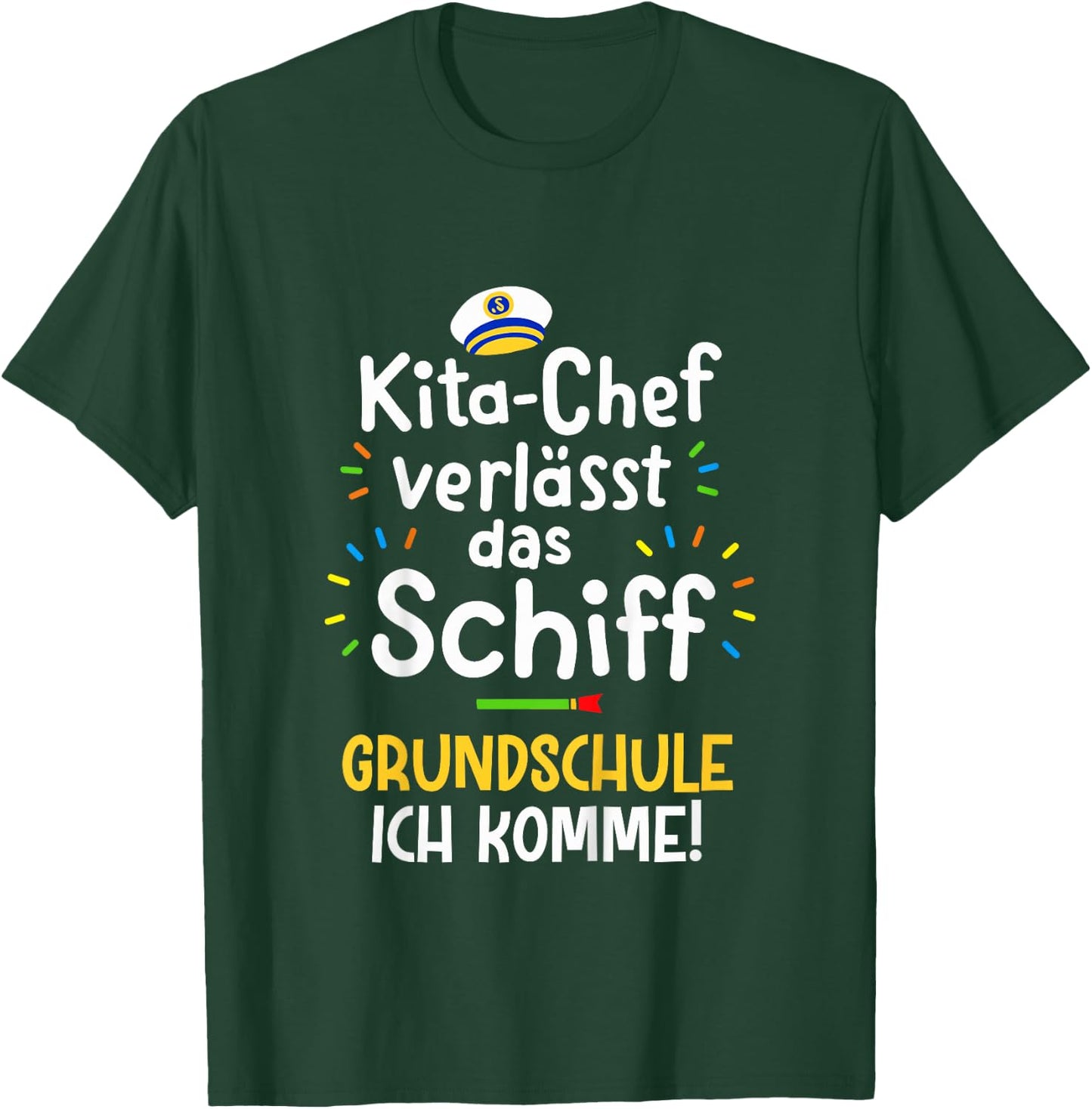 Kita Abgänger Verlässt Schiff Abschied Kindergarten T-Shirt - T-Shirt | Forest