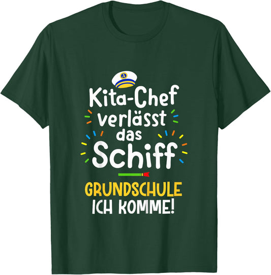 Kita Abgänger Verlässt Schiff Abschied Kindergarten T-Shirt - T-Shirt | Forest
