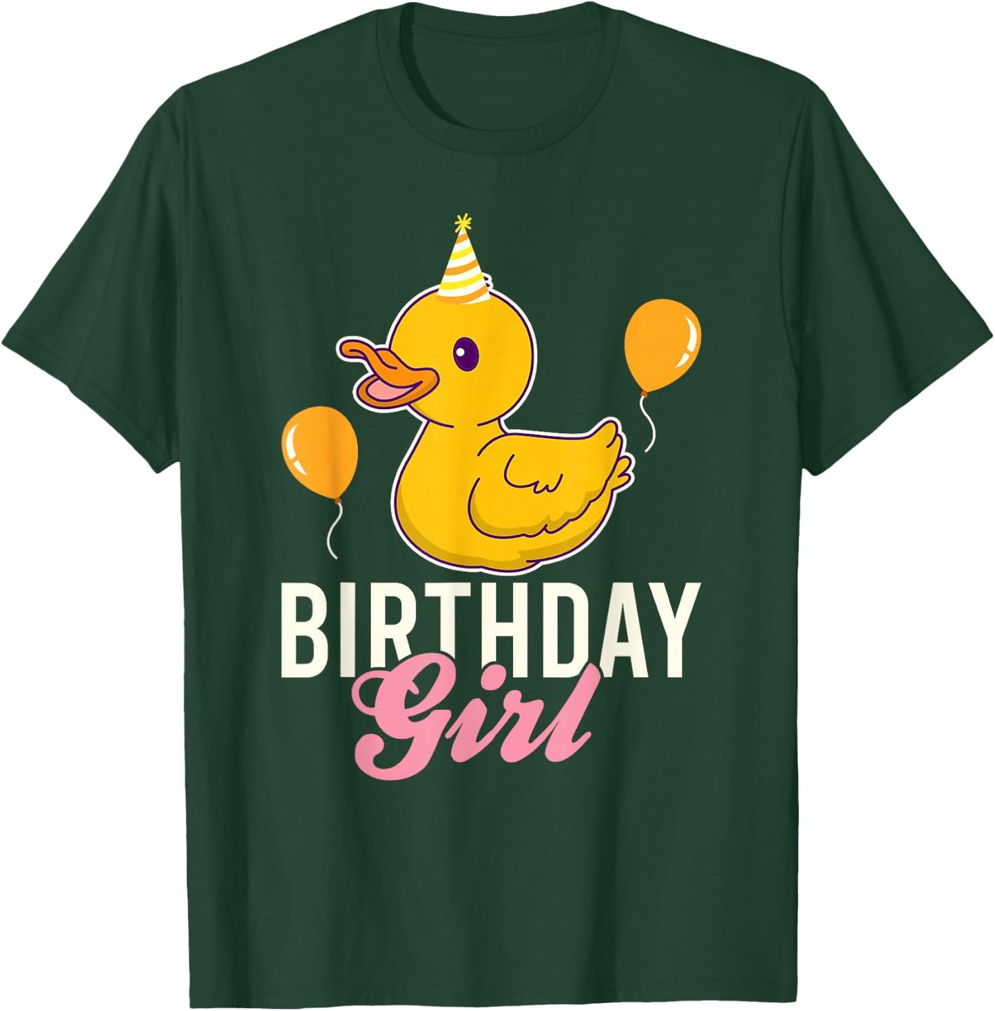 Cute Birthday Girl Duck T-Shirt - T-Shirt | Forest