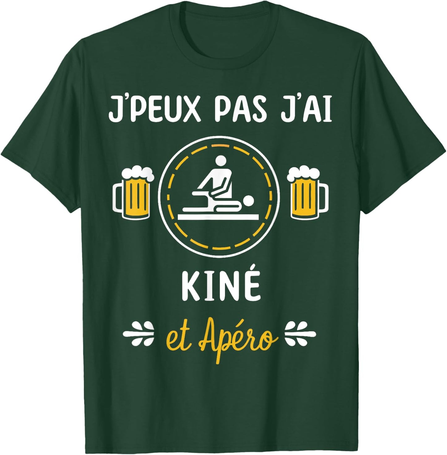 Je peux pas j'ai Kiné , Black, S T-Shirt - T-Shirt | Forest