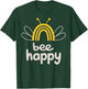 Bee Happy Rainbow Wings Whimsical Insect Design T-Shirt - T-Shirt | Forest