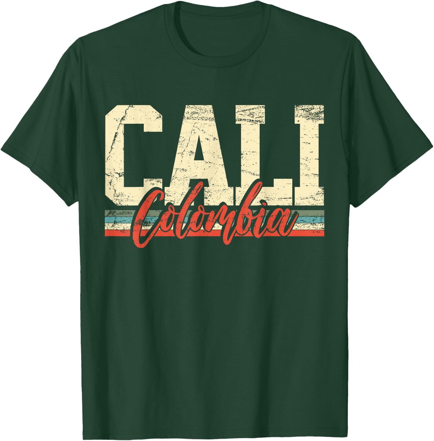 Cali Colombia Travel Souvenir Retro Vintage Gift T-Shirt - T-Shirt | Forest