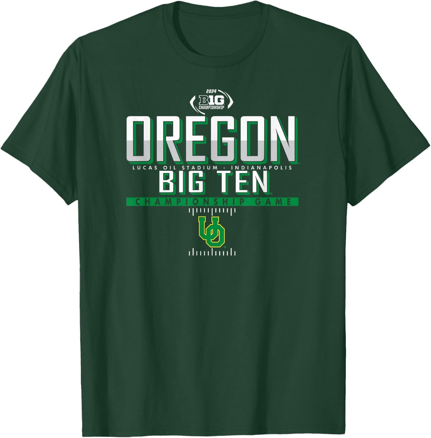 Oregon Ducks Big Ten Championship 2024 Football Black T-Shirt - T-Shirt | Forest