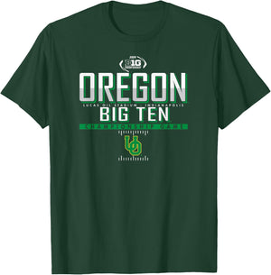 Oregon Ducks Big Ten Championship 2024 Football Black T-Shirt - T-Shirt | Forest