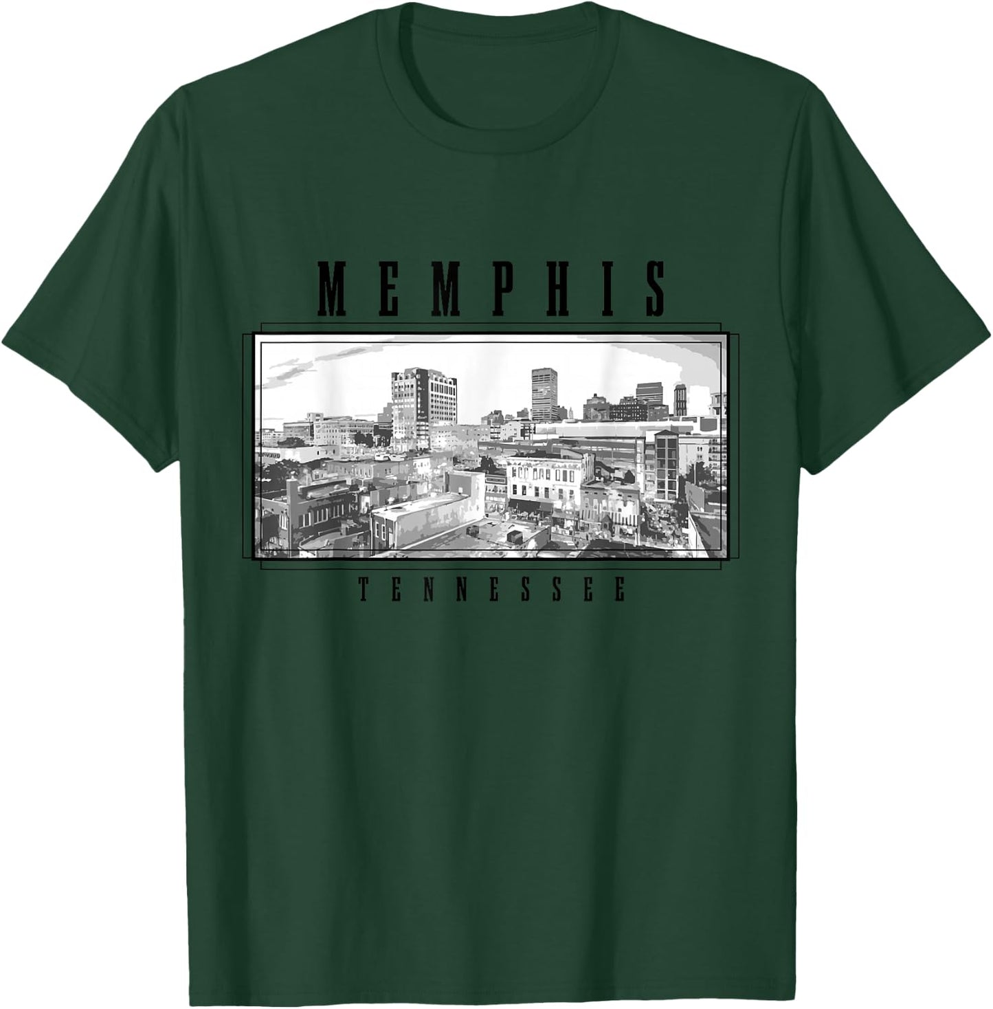 Memphis Tennessee Vintage Skyline T-Shirt - T-Shirt | Forest