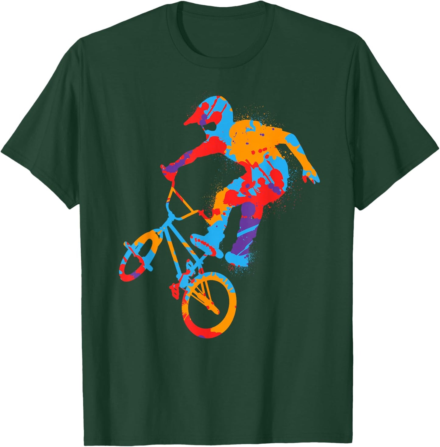 BMX Colourful Stunts Bike Tricks Boys Bicycle BMX Children's , black T-Shirt - T-Shirt | Forest