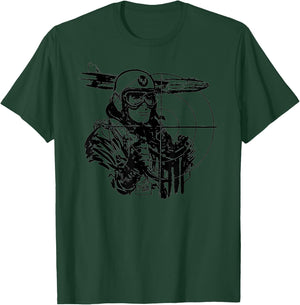 WW2 Vintage WWII Military Pilot Shirt-World War 2 Bomber T-Shirt - T-Shirt | Forest