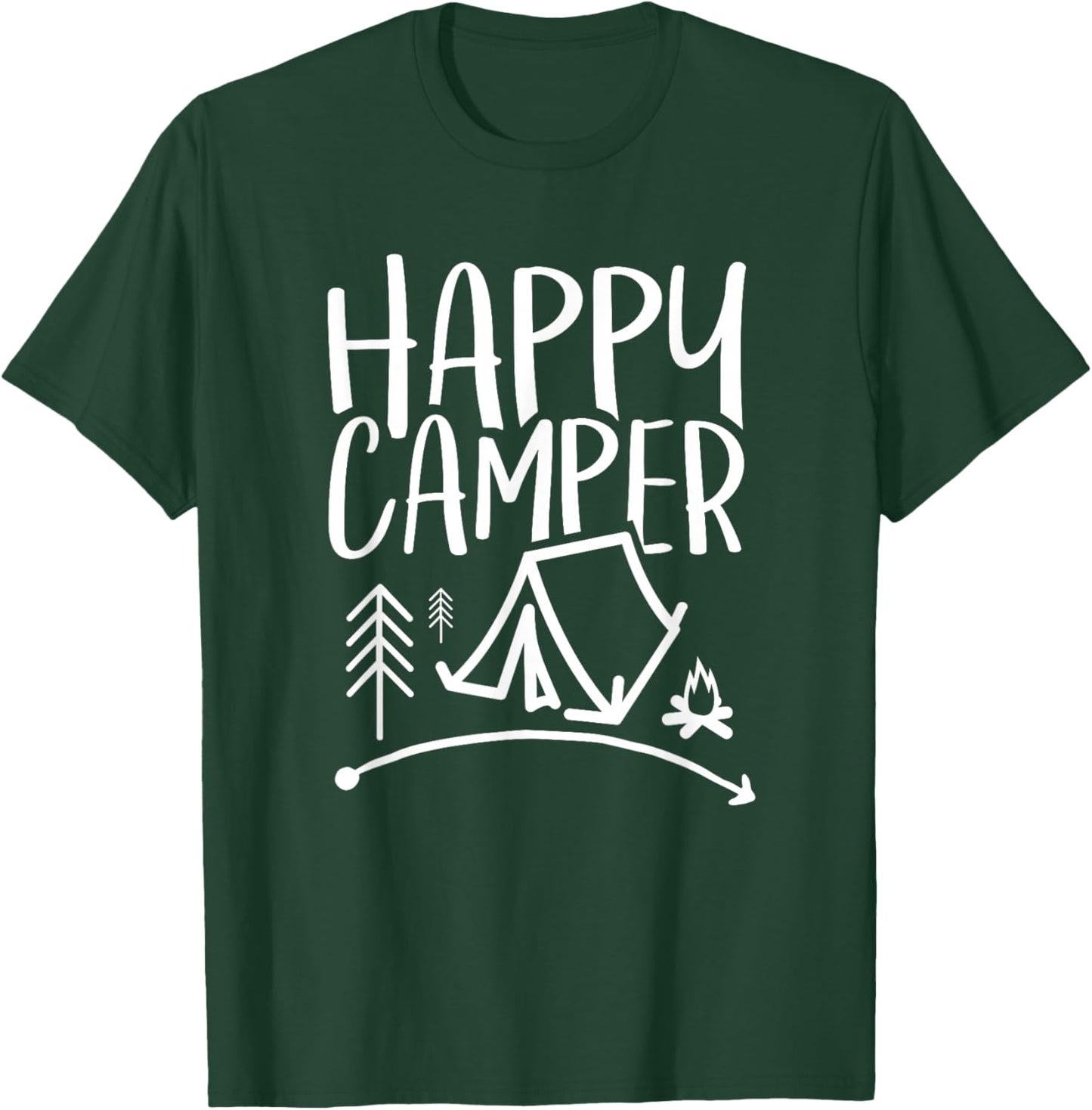 Happy Camper - Camping , Women, and Kids T-Shirt - T-Shirt | Forest