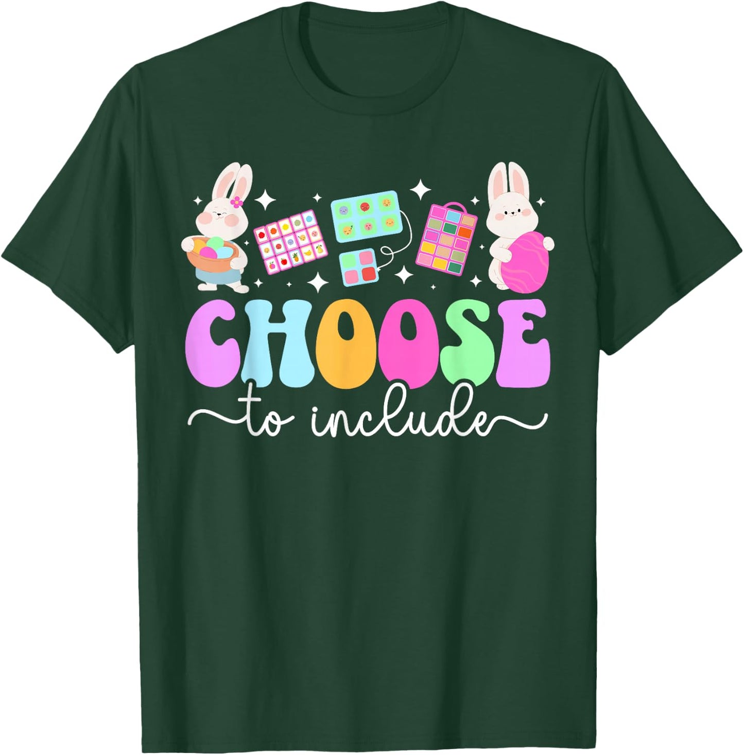 Groovy SPED Teacher Easter Bunny Special Education Teacher T-Shirt - T-Shirt | Forest