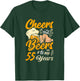 Cheers And Beers To My 55 Years Funny Birthday Party Retro T-Shirt - T-Shirt | Forest