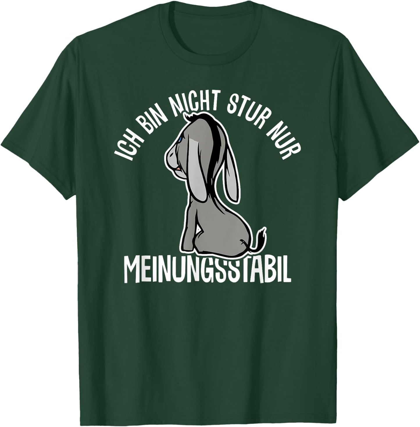 Esel lustiger Spruch witzig Stur Ich bin nicht stur ich bin meinungsstabil Esel Stur Schwarz Klein Klassisches Cartoon Kurzarm T-Shirt - T-Shirt | Forest