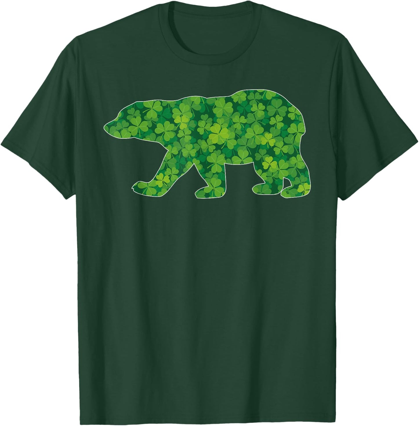 Irish Polar Bear St Patricks Day Shamrock Boys Women Kid Men T-Shirt - T-Shirt | Forest