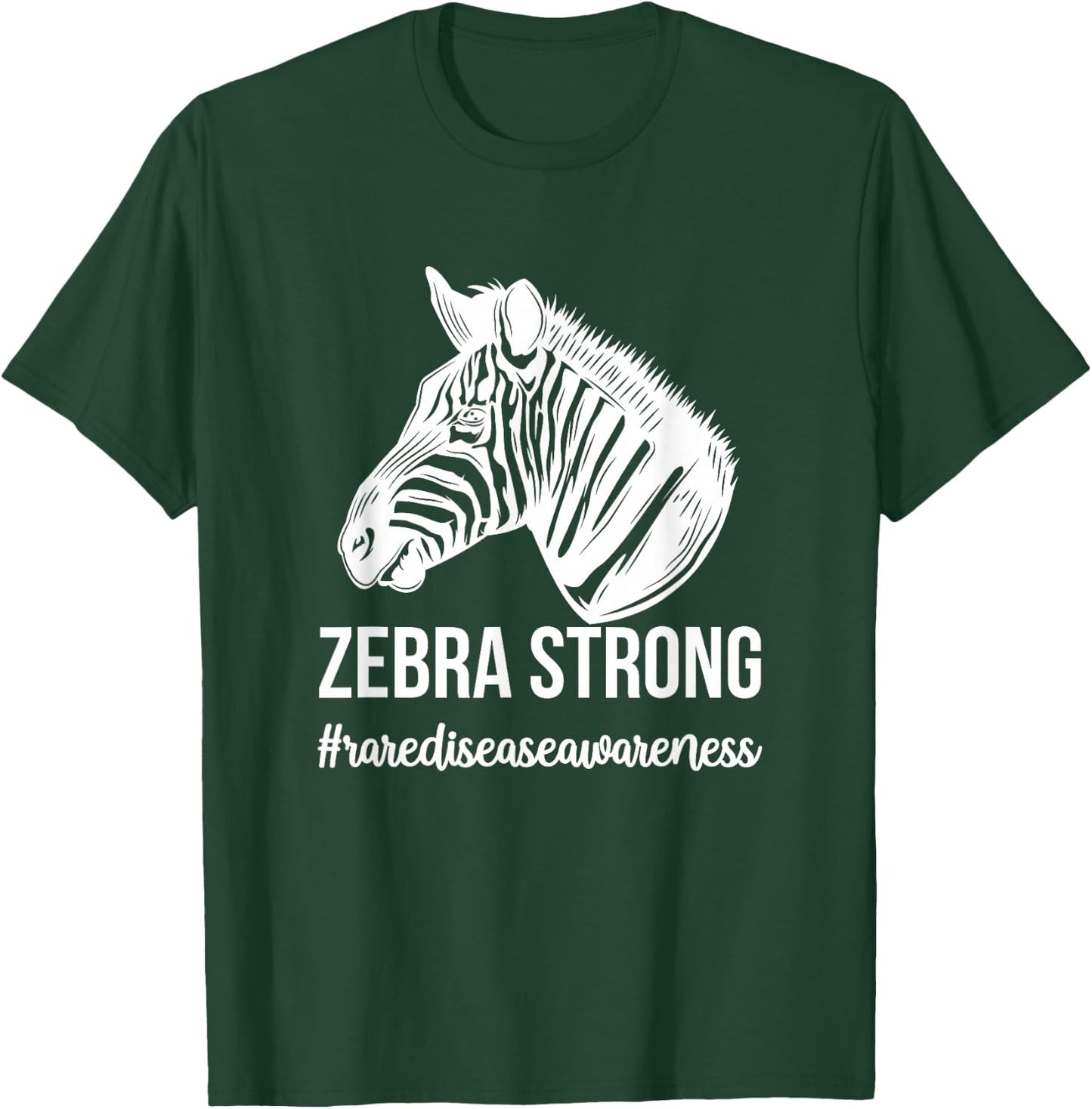 Zebra Strong Rare Disease Warrior Rare Disease Awareness T-Shirt - T-Shirt | Forest