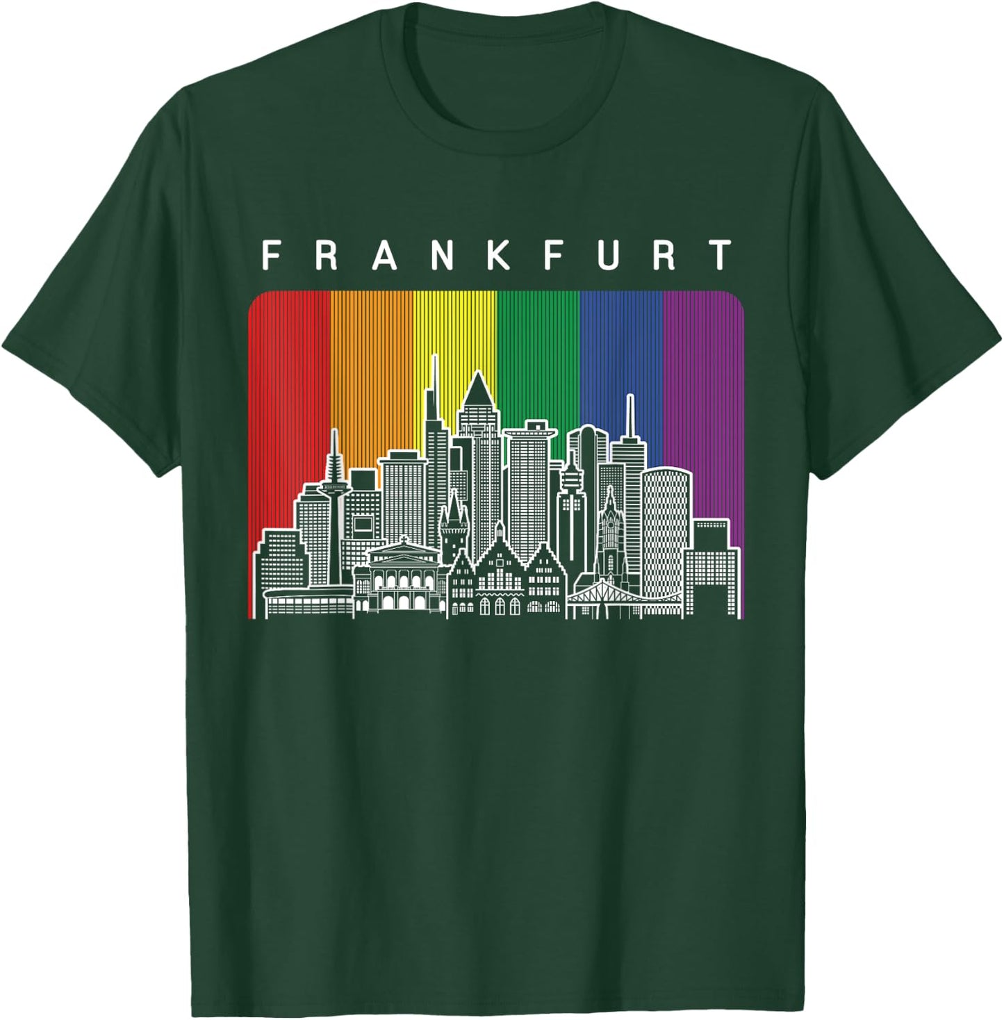 Frankfurt Deutschland Gay Pride Regenbogen Flagge T-Shirt - T-Shirt | Forest