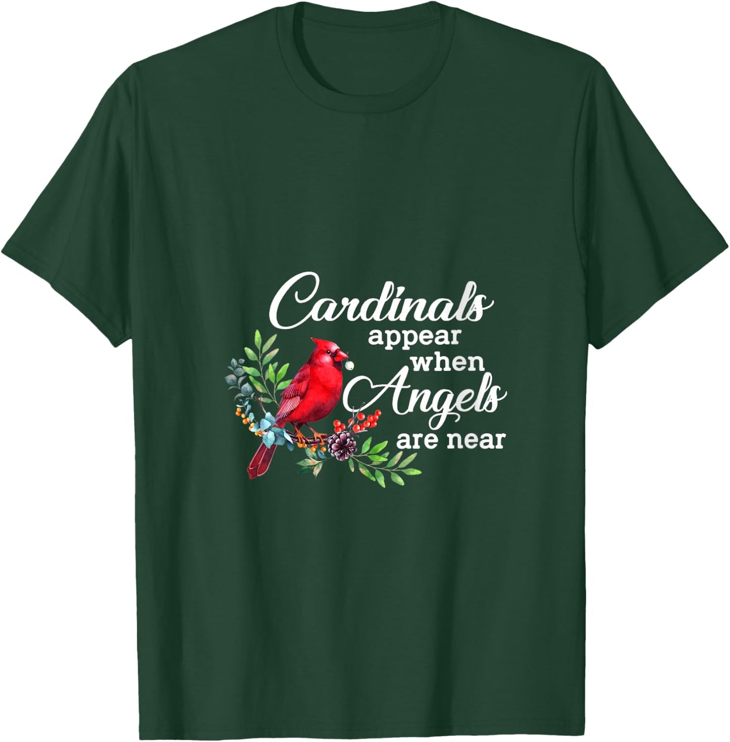 Cardinals Appear When Angels Are Near Bird Lover Cardinal V-Neck T-Shirt - T-Shirt | Forest
