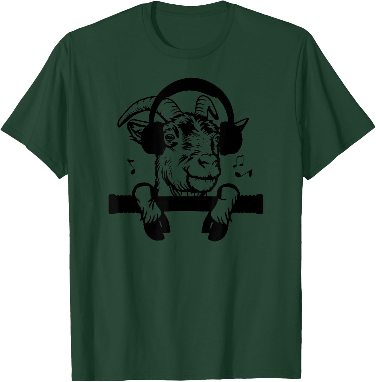 Funny Goat Wearing Headphones T-Shirt - T-Shirt | Forest