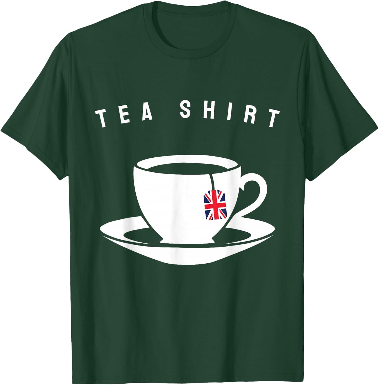 I Love English Tea UK Flag British Tea Lover Design T-Shirt - T-Shirt | Forest