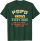 Popo Knows Everything Vintage Grandpa Funny T-Shirt - T-Shirt | Forest