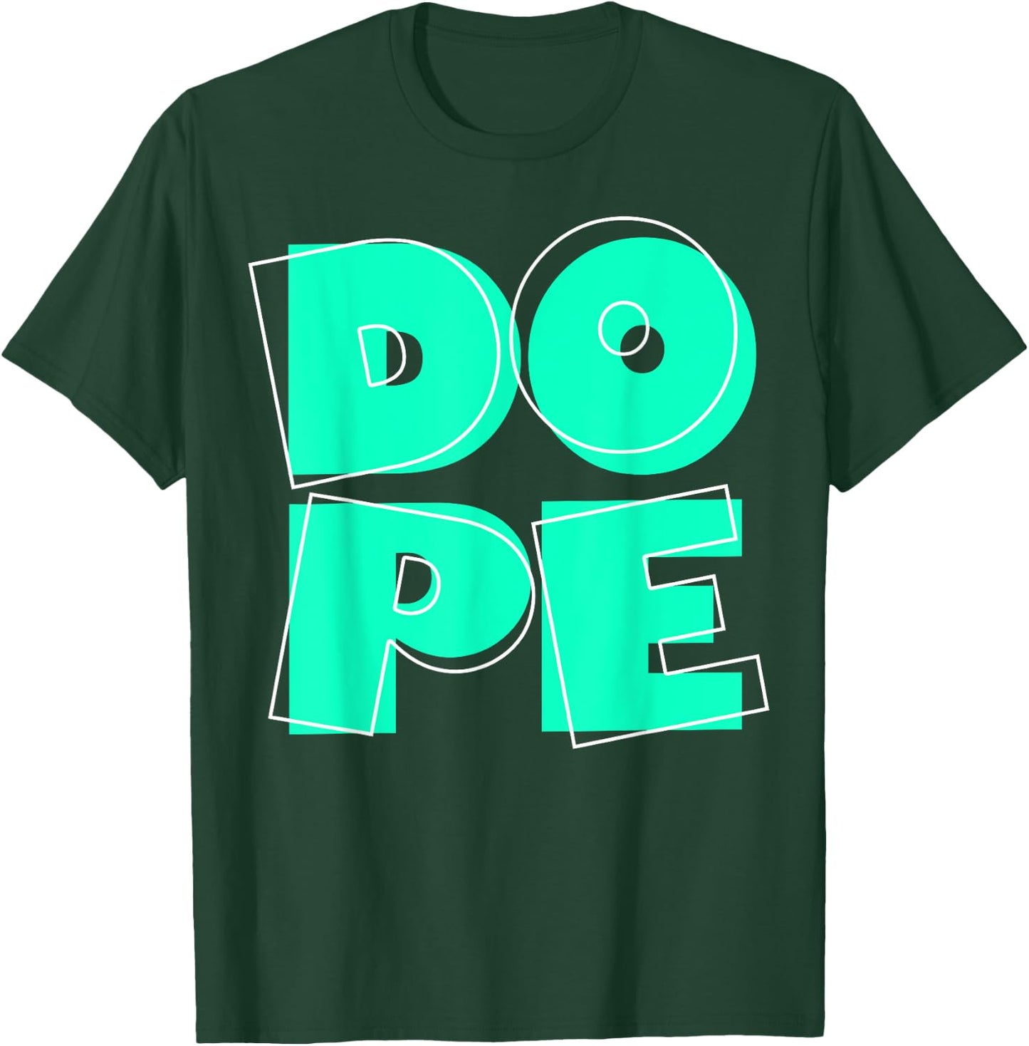 Light Teal Aqua DOPE Teal Aqua Graphic T-Shirt - T-Shirt | Forest