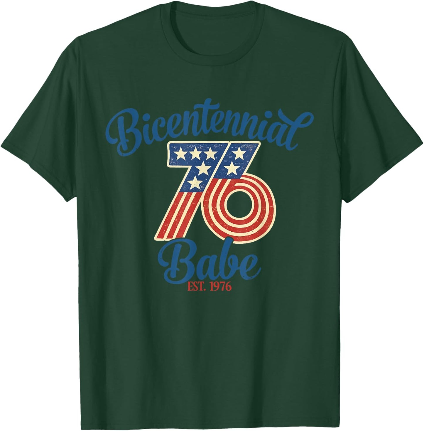 Bicentennial 1976 50 Years Old 50th Birthday American Flag T-Shirt - T-Shirt | Forest