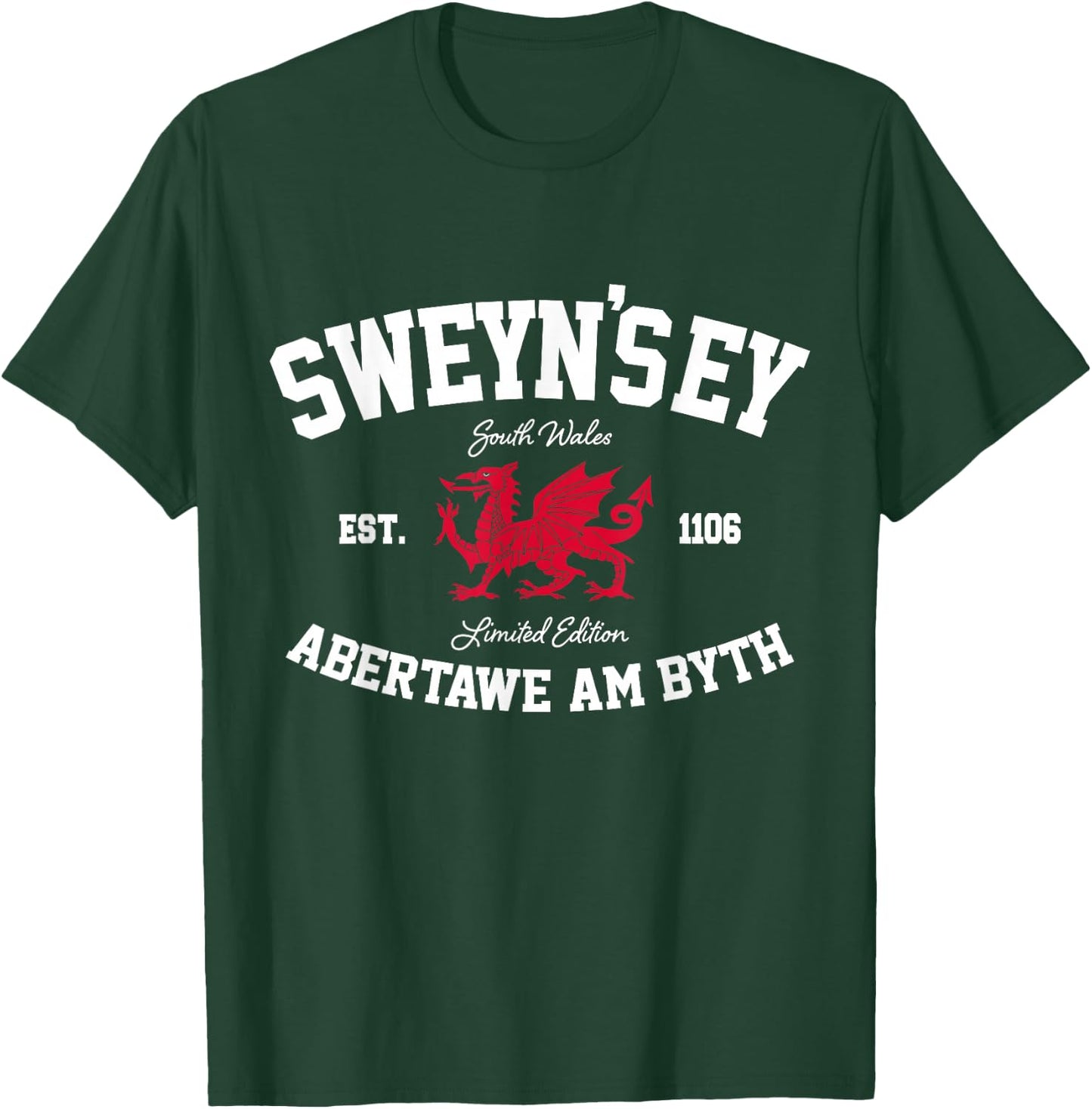 Sweyn’s Ey Abertawe Am Byth Welsh Dragon Cymru Swansea T-Shirt - T-Shirt | Forest
