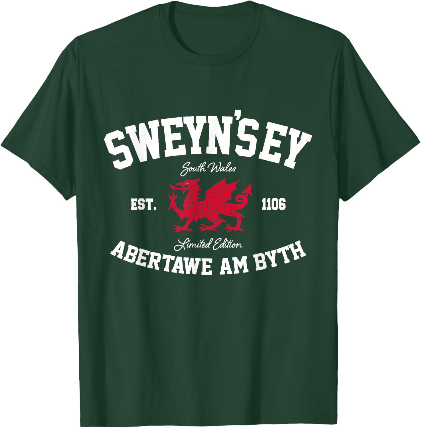 Sweyn’s Ey Abertawe Am Byth Welsh Dragon Cymru Swansea T-Shirt - T-Shirt | Forest