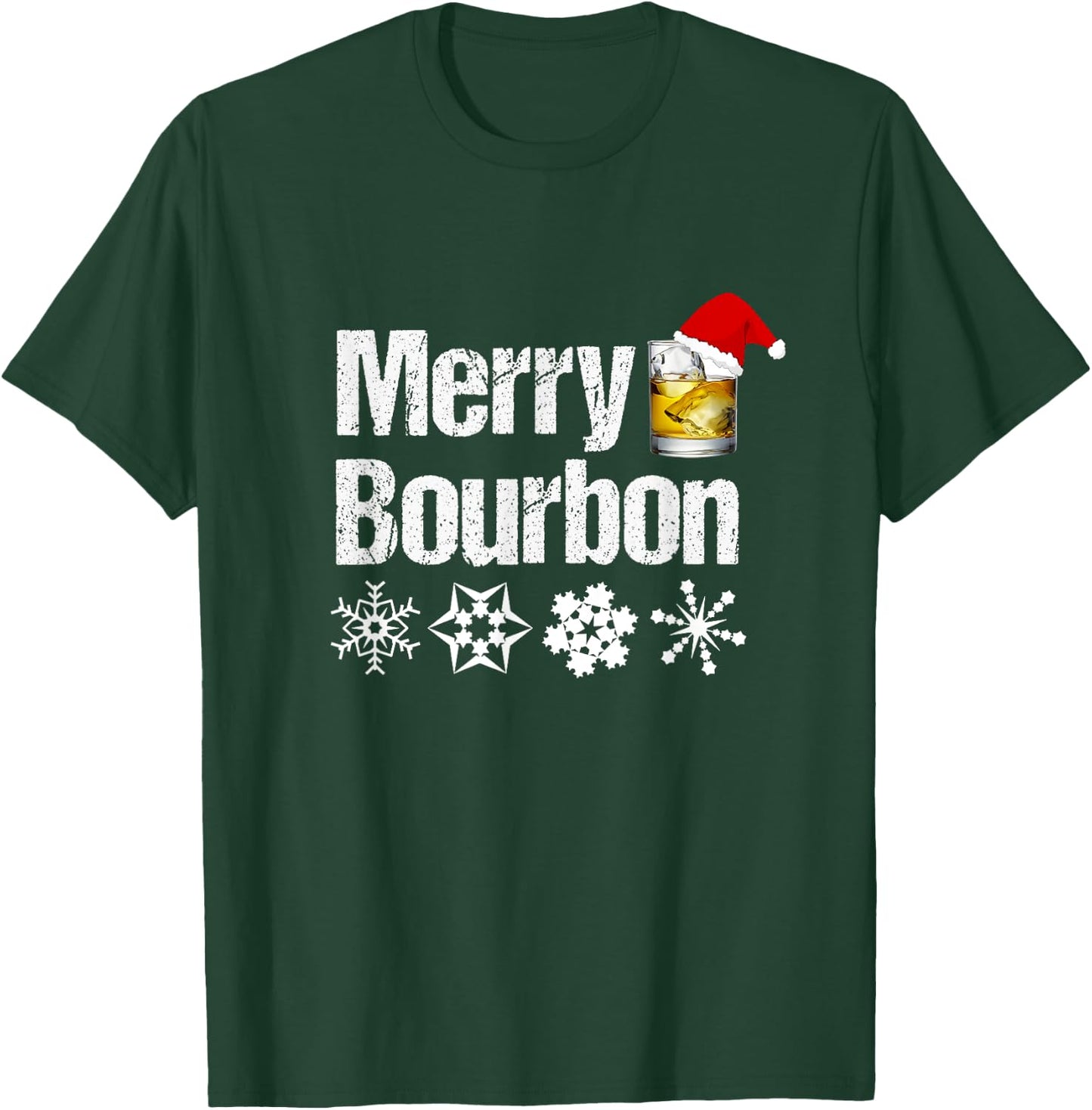 Bourbon Christmas Gift - Merry Bourbon T-Shirt - T-Shirt | Forest